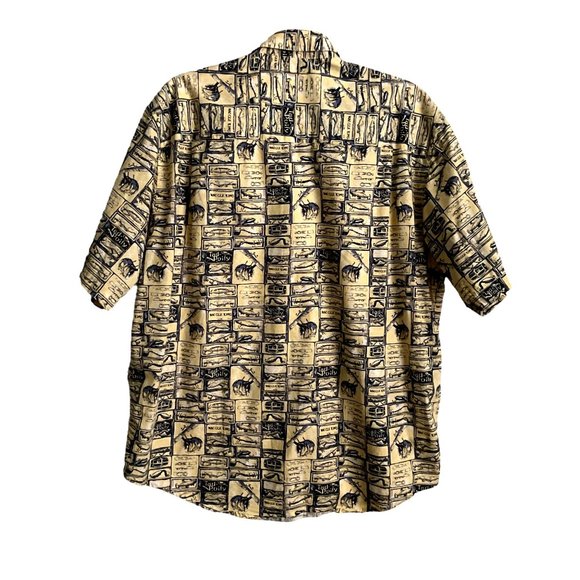 Crossings Mens L Casual Short Sleeve Button Down Shirt Fish Design Rn 37763 - Picture 2 of 9